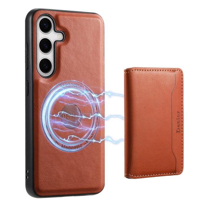 DENIOR - DENIOR Samsung Galaxy S24 Plus Fodral Magnetiskt Skydd Brun