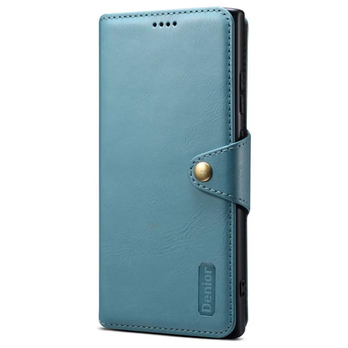 DENIOR - DENIOR Samsung Galaxy S24 Ultra Fodral Äkta Läder Blå
