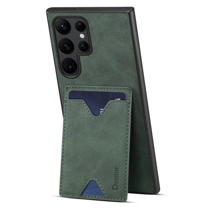 DENIOR - DENIOR Samsung Galaxy S24 Ultra Fodral Läder + TPU Grön