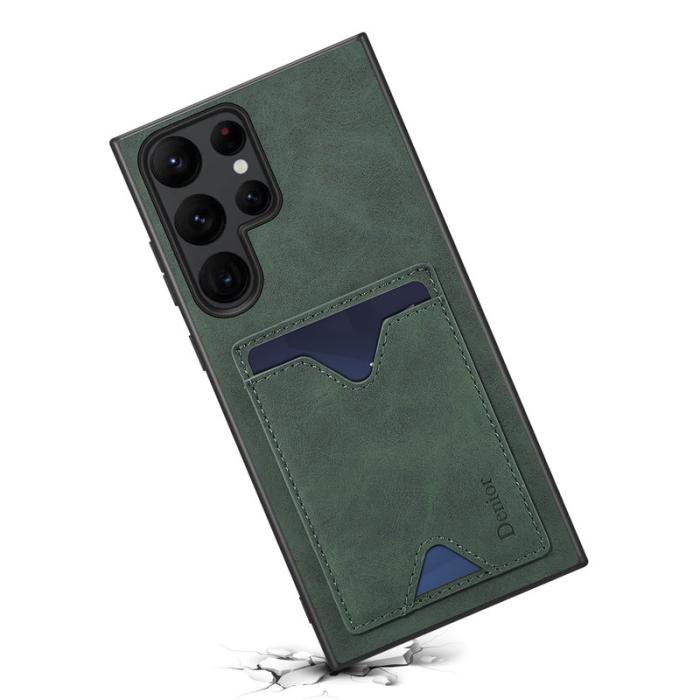 DENIOR - DENIOR Samsung Galaxy S24 Ultra Fodral Läder + TPU Grön