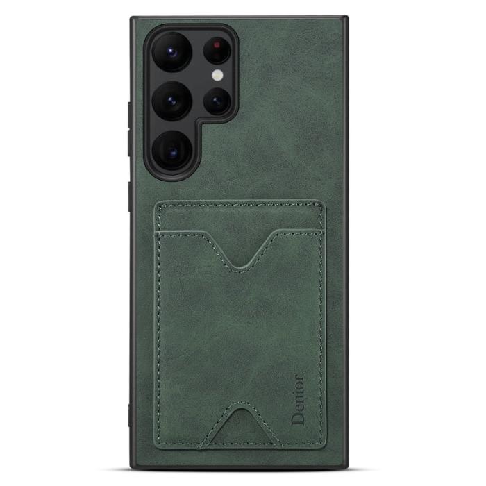 DENIOR - DENIOR Samsung Galaxy S24 Ultra Fodral Läder + TPU Grön