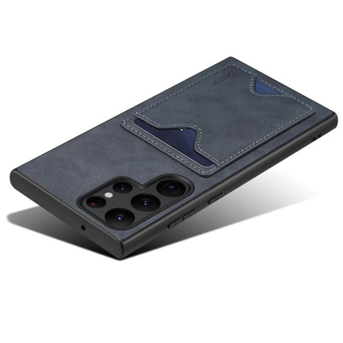 DENIOR - DENIOR Samsung Galaxy S24 Ultra Fodral Läder+TPU Grå