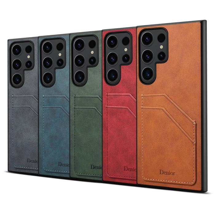 DENIOR - DENIOR Samsung Galaxy S24 Ultra Fodral Retro Stil Grön