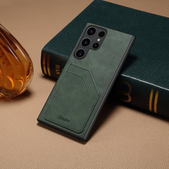 DENIOR - DENIOR Samsung Galaxy S24 Ultra Fodral Retro Stil Grön