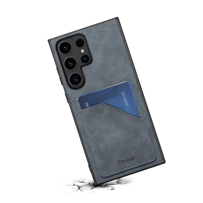 DENIOR - DENIOR Samsung Galaxy S24 Ultra Fodral Retro Stil Grå