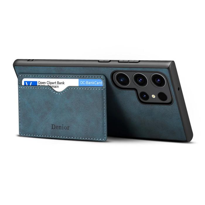 DENIOR - DENIOR Samsung Galaxy S24 Ultra Fodral Äkta Läder Blå