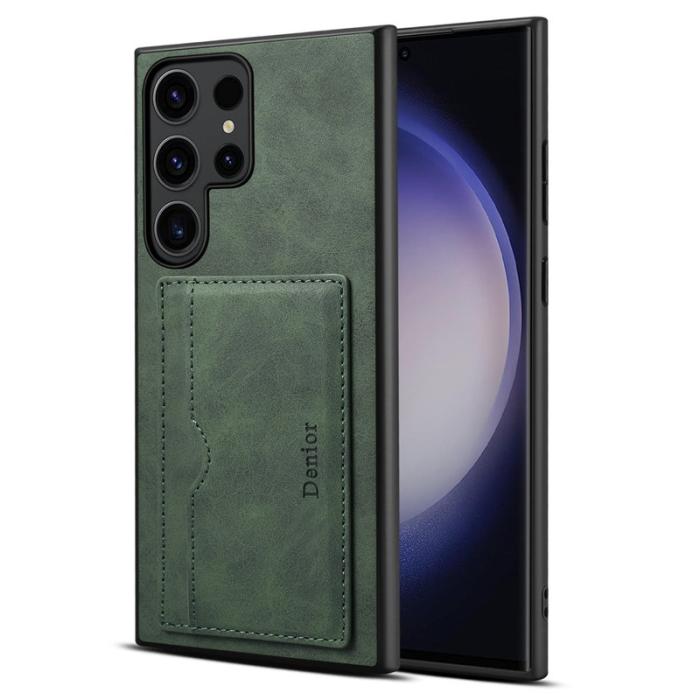 DENIOR - DENIOR Samsung Galaxy S24 Ultra Fodral Äkta Läder Grön