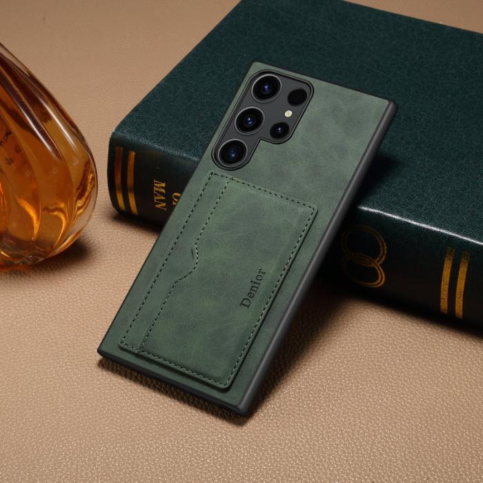 DENIOR - DENIOR Samsung Galaxy S24 Ultra Fodral Äkta Läder Grön