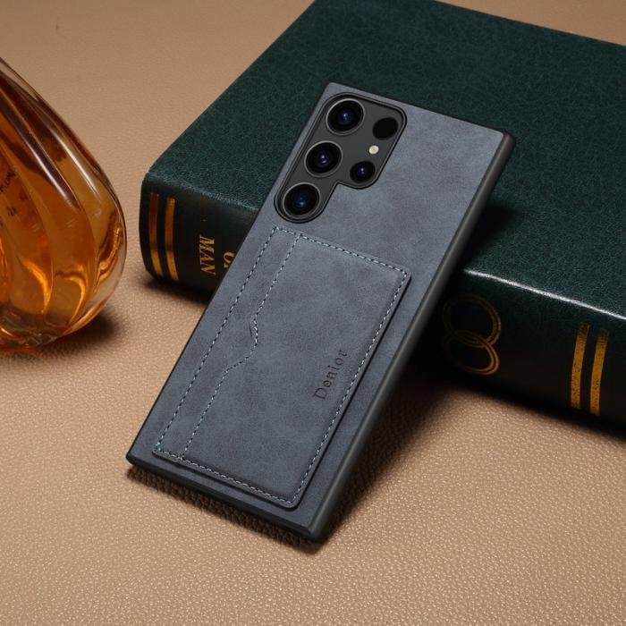 DENIOR - DENIOR Samsung Galaxy S24 Ultra Fodral Äkta Läder Grå