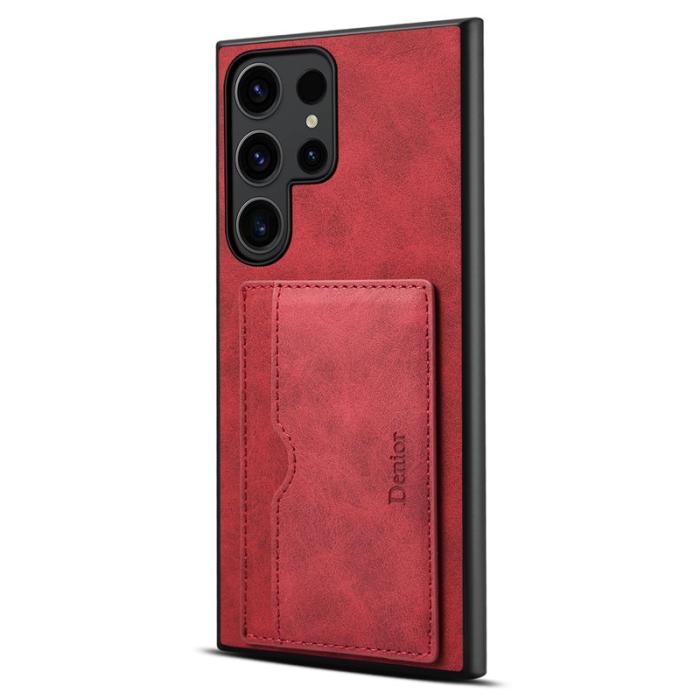 DENIOR - DENIOR Samsung Galaxy S24 Ultra Fodral Äkta Läder Röd