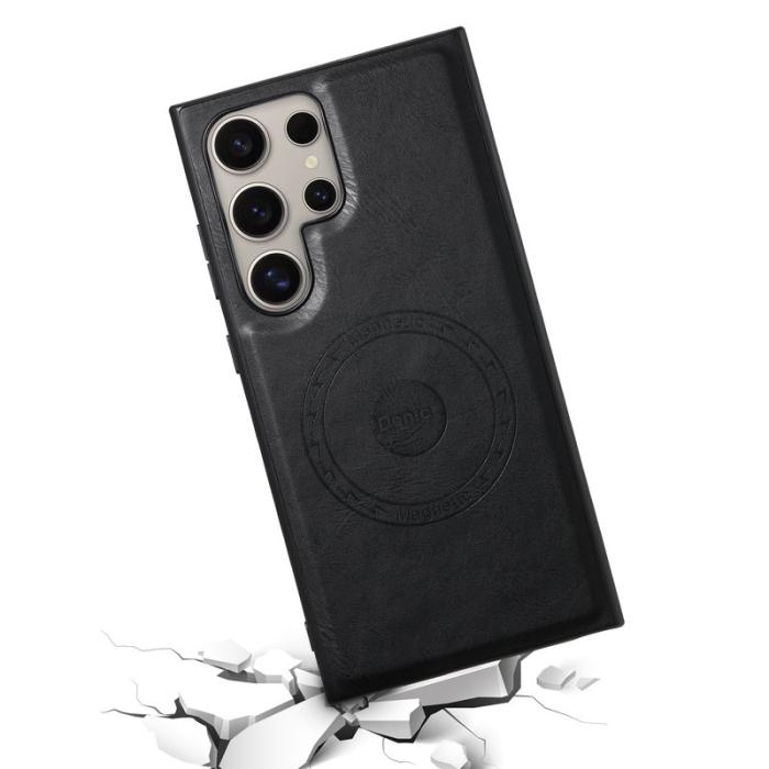 DENIOR - DENIOR Samsung Galaxy S24 Ultra Skal Äkta Läder Svart