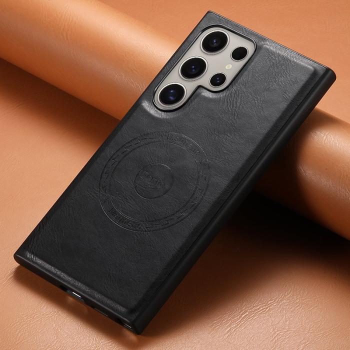 DENIOR - DENIOR Samsung Galaxy S24 Ultra Skal Äkta Läder Svart