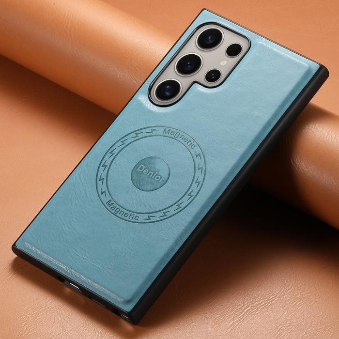 DENIOR - DENIOR Samsung Galaxy S24 Ultra Skal Äkta Läder Blå