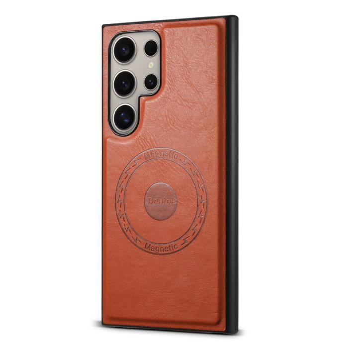 DENIOR - DENIOR Samsung Galaxy S24 Ultra Skal Äkta Läder Brunt