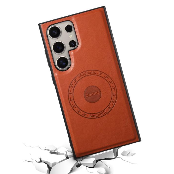 DENIOR - DENIOR Samsung Galaxy S24 Ultra Skal Äkta Läder Brunt