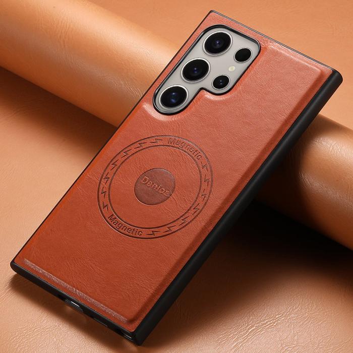 DENIOR - DENIOR Samsung Galaxy S24 Ultra Skal Äkta Läder Brunt