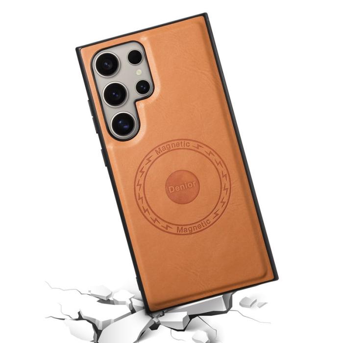 DENIOR - DENIOR Samsung Galaxy S24 Ultra Skal Äkta Läder Khaki