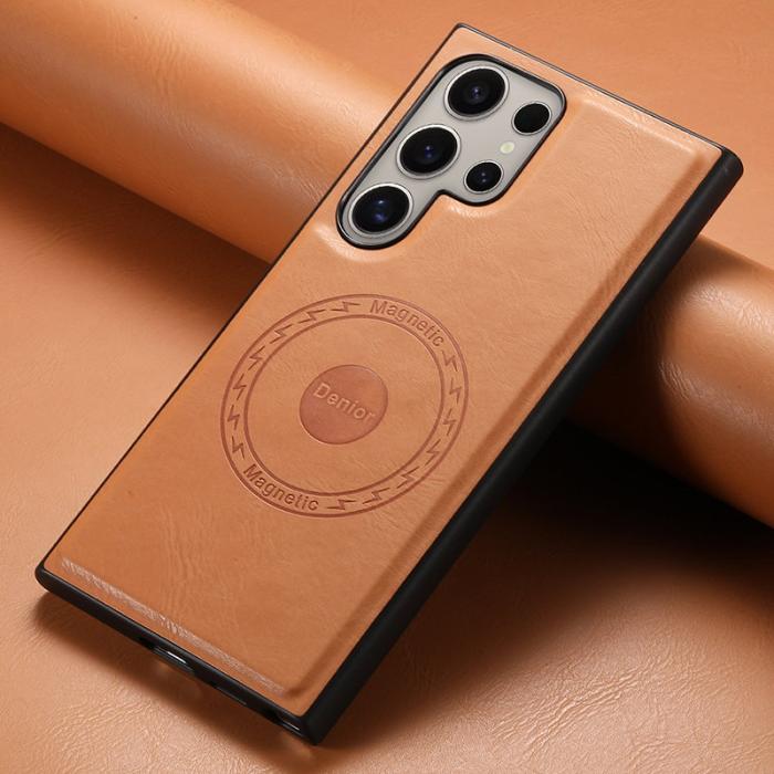 DENIOR - DENIOR Samsung Galaxy S24 Ultra Skal Äkta Läder Khaki