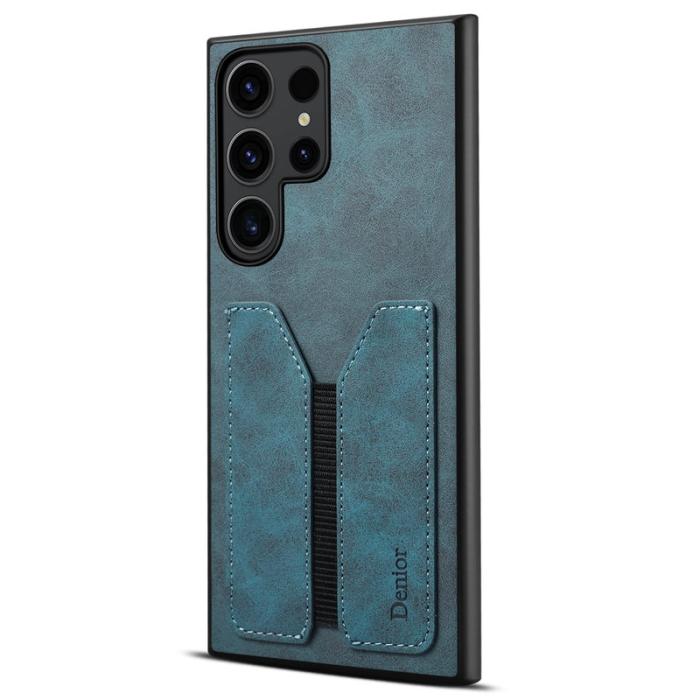 DENIOR - DENIOR Samsung Galaxy S24 Ultra Fodral PU Läder med Kortfack - Blå