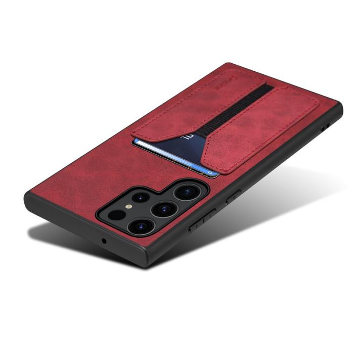 DENIOR - DENIOR Samsung Galaxy S24 Ultra Fodral PU Läder Röd