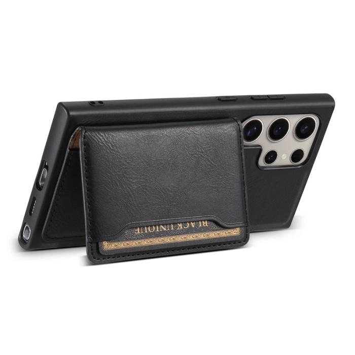 DENIOR - DENIOR Samsung Galaxy S24 Ultra Fodral Magnetiskt Läder Svart