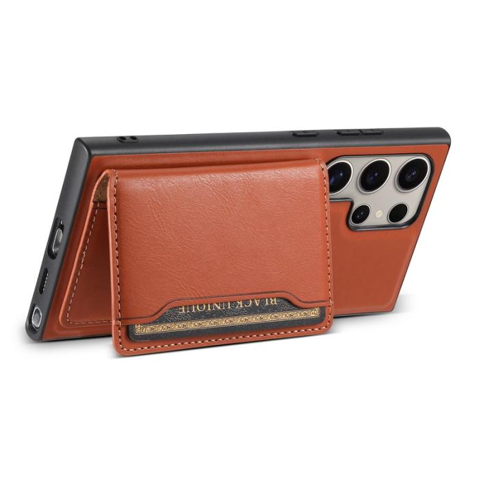 DENIOR - DENIOR Samsung Galaxy S24 Ultra Fodral Magnetiskt Läder - Brun