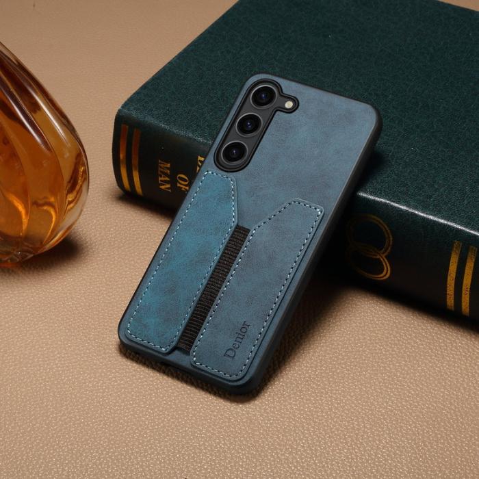 DENIOR - DENIOR Samsung Galaxy S25 Fodral Elastisk Kortficka PU Läder Blå