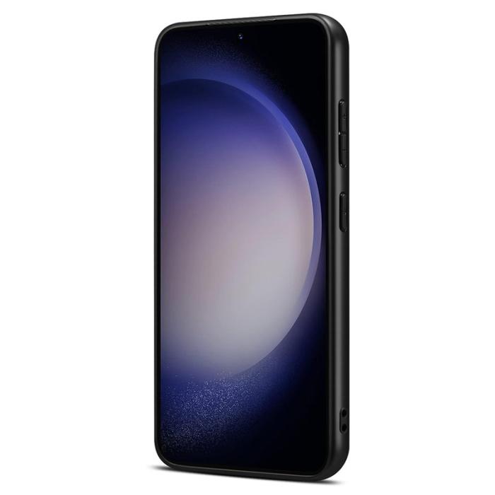 DENIOR - DENIOR Samsung Galaxy S25 Edge Fodral Elastisk Kortplats PU Läder Svart