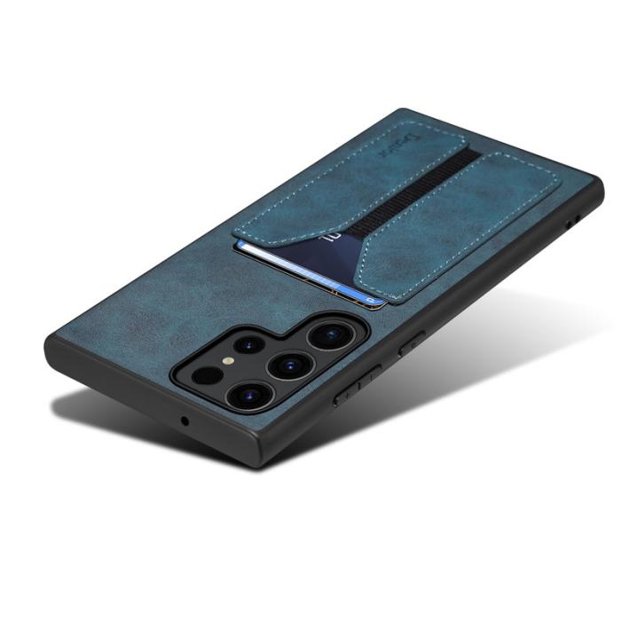 DENIOR - DENIOR Samsung Galaxy S25 Ultra Fodral Elastisk Kortficka PU Läder Blå