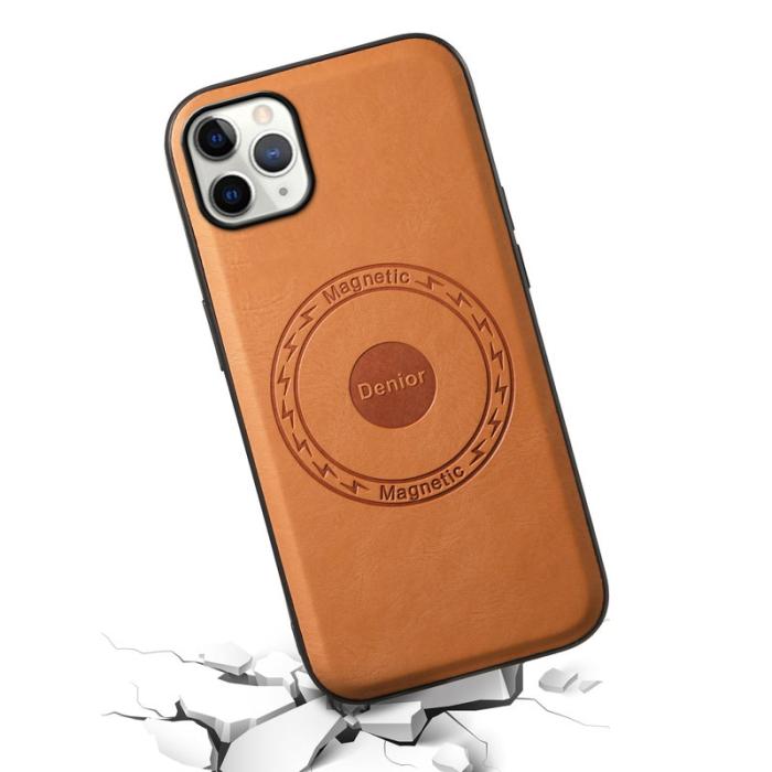 DENIOR - DENIOR iPhone 11 Pro Max Skal PU-läder Coated PC+TPU - Khaki