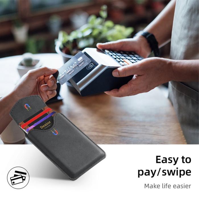 DENIOR - DENIOR V12 Magnetiskt Kortfodral i PU-läder - Svart