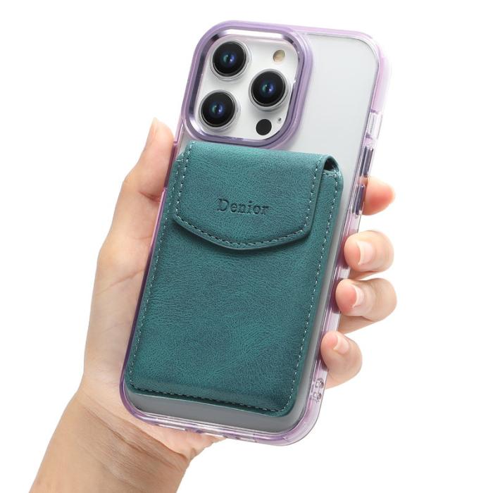 DENIOR - DENIOR V12 Magnetiskt Kortfodral i PU-läder - Blå