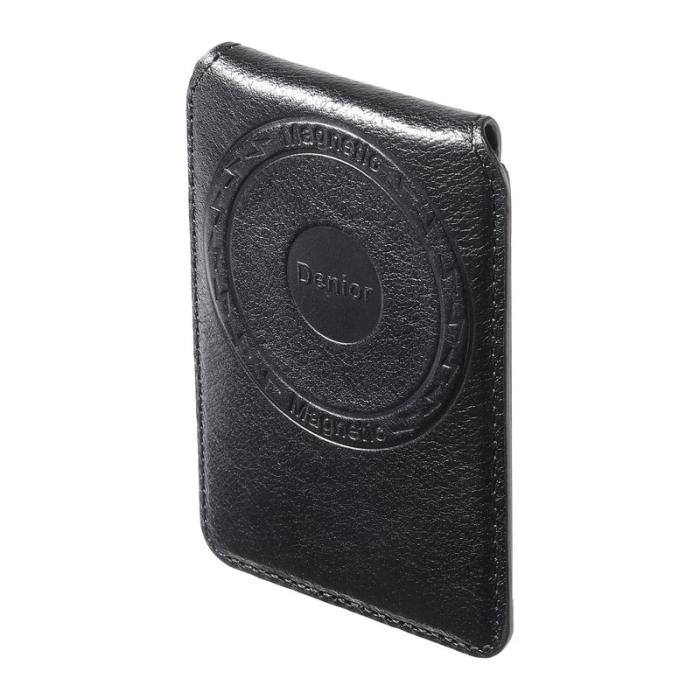 DENIOR - DENIOR V14 Magnetiskt Kortfodral Äkta Läder Svart
