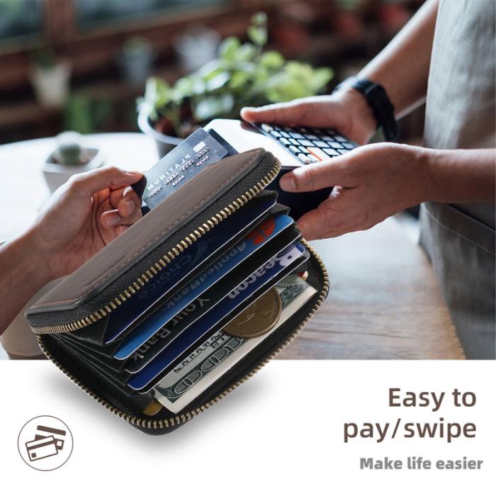 DENIOR - DENIOR V17 Korthållare i äkta läder med MagSafe - Brun