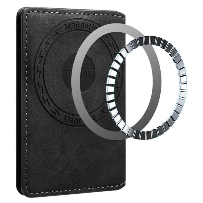 DENIOR - DENIOR V18 Kortfodral i äkta läder med RFID-skydd - Svart