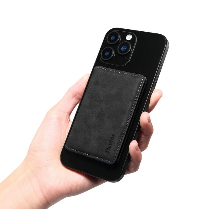 DENIOR - DENIOR V18 Kortfodral i äkta läder med RFID-skydd - Svart