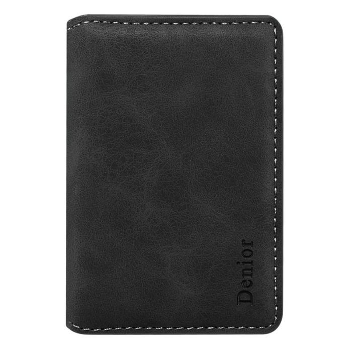 DENIOR - DENIOR V18 Kortfodral i äkta läder med RFID-skydd - Svart