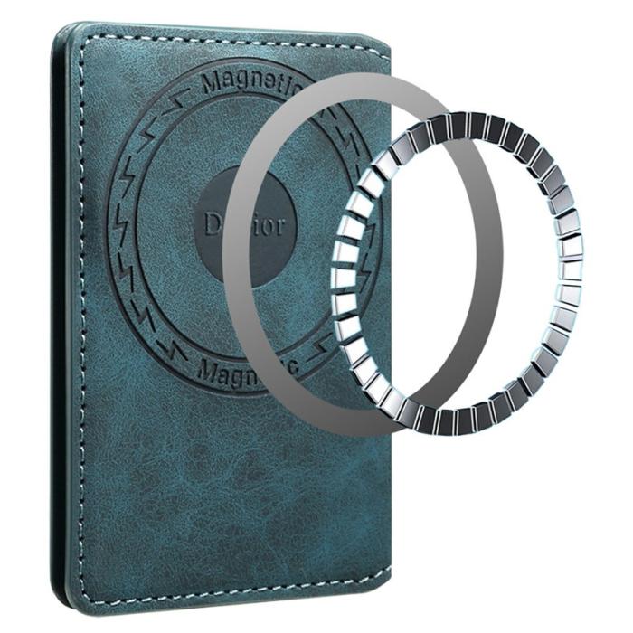 DENIOR - DENIOR V18 Kortfodral i äkta läder med RFID-skydd - Blå