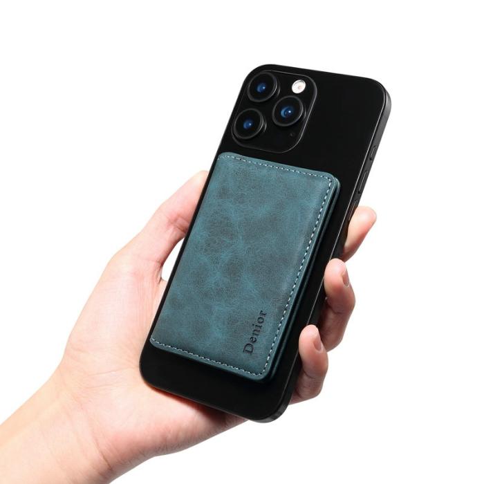 DENIOR - DENIOR V18 Kortfodral i äkta läder med RFID-skydd - Blå