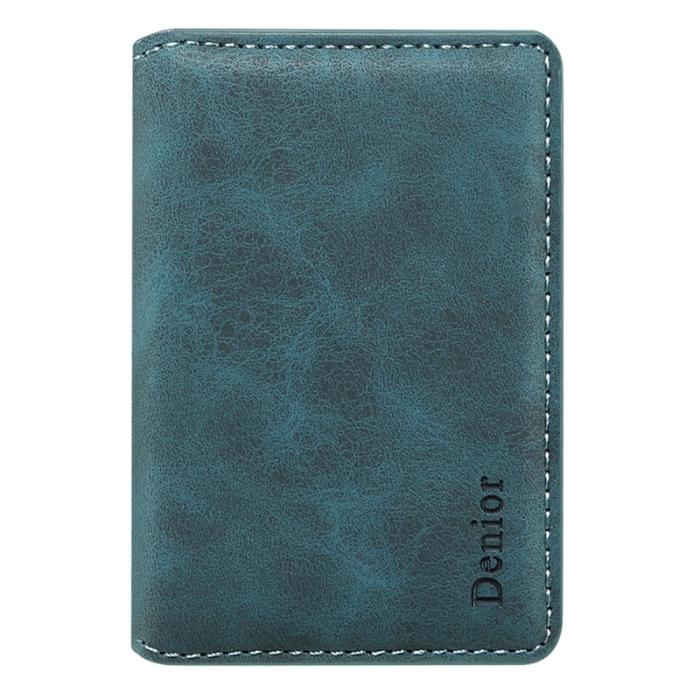 DENIOR - DENIOR V18 Kortfodral i äkta läder med RFID-skydd - Blå