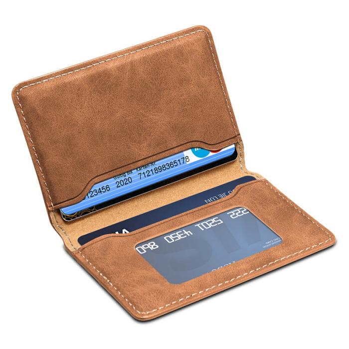 DENIOR - DENIOR V18 Kortfodral i äkta läder med MagSafe - Brun