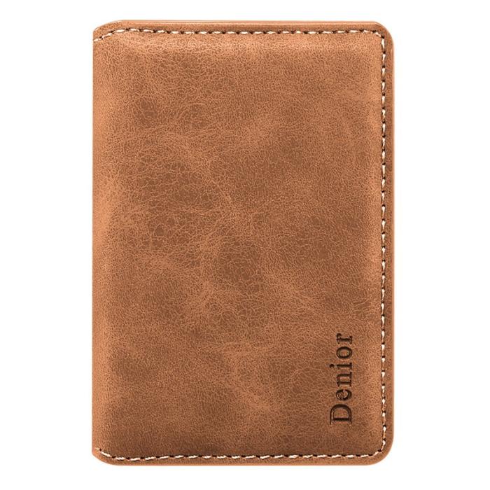DENIOR - DENIOR V18 Kortfodral i äkta läder med MagSafe - Brun