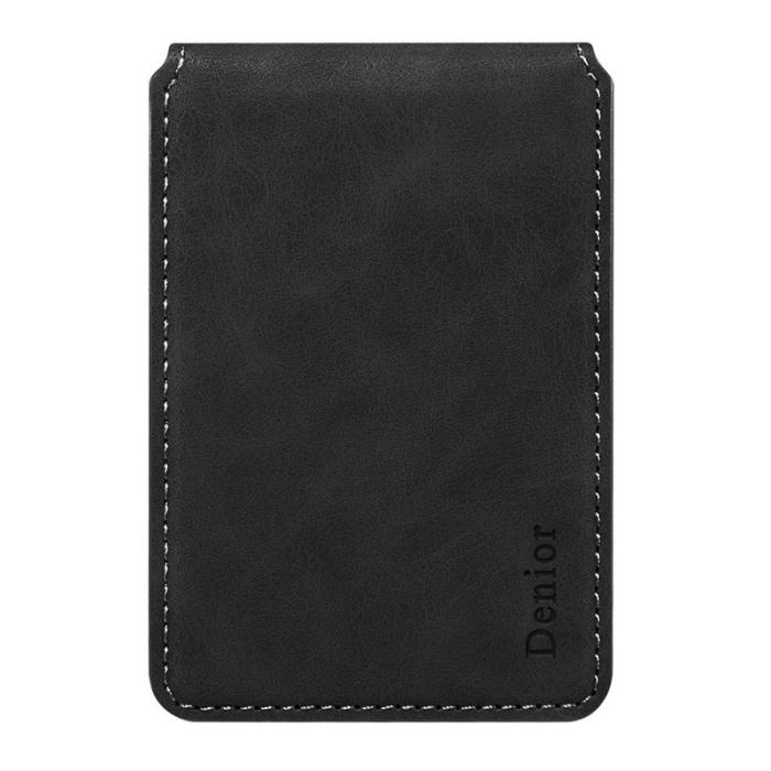 DENIOR - DENIOR V19 Magnetiskt Kortfodral Retro Textur Svart