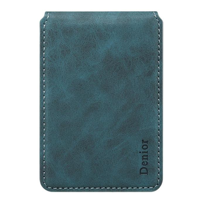 DENIOR - DENIOR V19 Magnetiskt kortfodral i retrotextur - Blå
