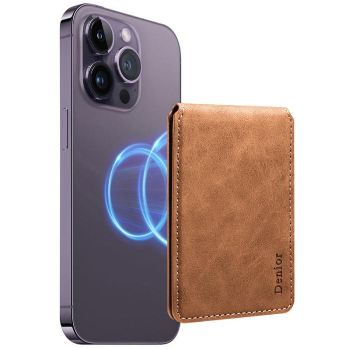 DENIOR - DENIOR V19 Magnetiskt Kortfodral Retro Textur RFID Skydd - Brun