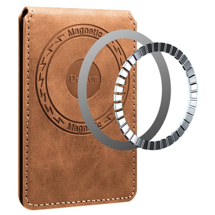 DENIOR - DENIOR V19 Magnetiskt Kortfodral Retro Textur RFID Skydd - Brun