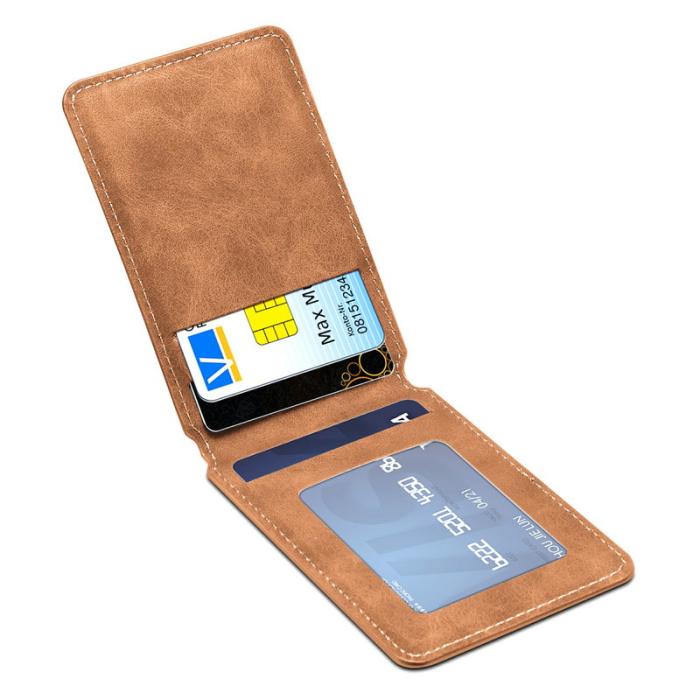 DENIOR - DENIOR V19 Magnetiskt Kortfodral Retro Textur RFID Skydd - Brun