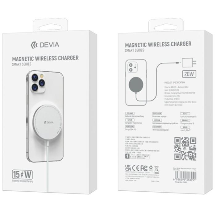 OEM - DEVIA Smart Series Magnetisk Trådlös Laddare Ultra Slim Svart Matta