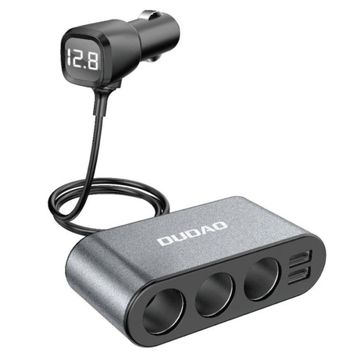 OEM - DUDAO R1Pro 80W Billaddare 2 USB-portar + 3 Cigarette Lighter Uttag