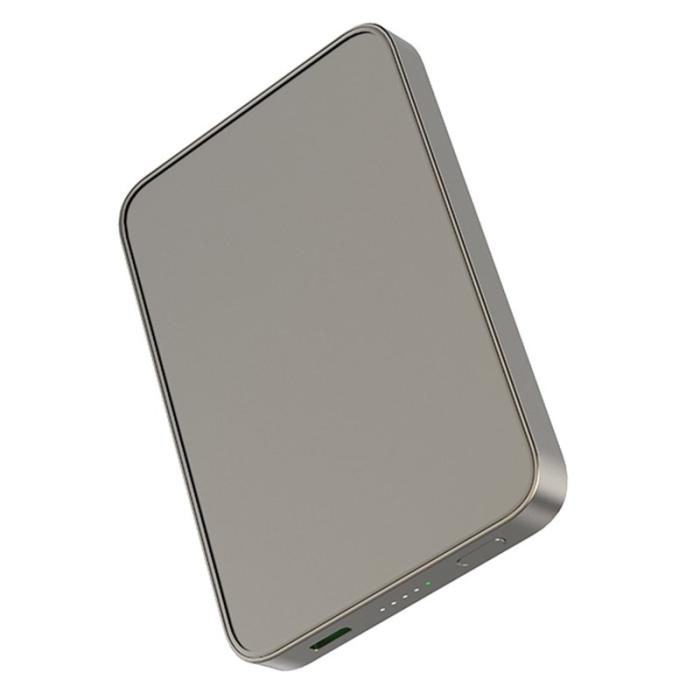 OEM - E61A Magnetisk trådlös laddare för iPhone 15/14/13/12, 5000mAh, grå